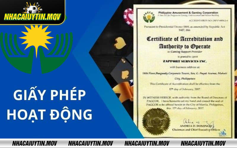 Giay phep hoat dong Giấy phép hoạt động